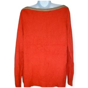 NWOT Ralph Lauren orange boat neck wool blend sweater Womens Large